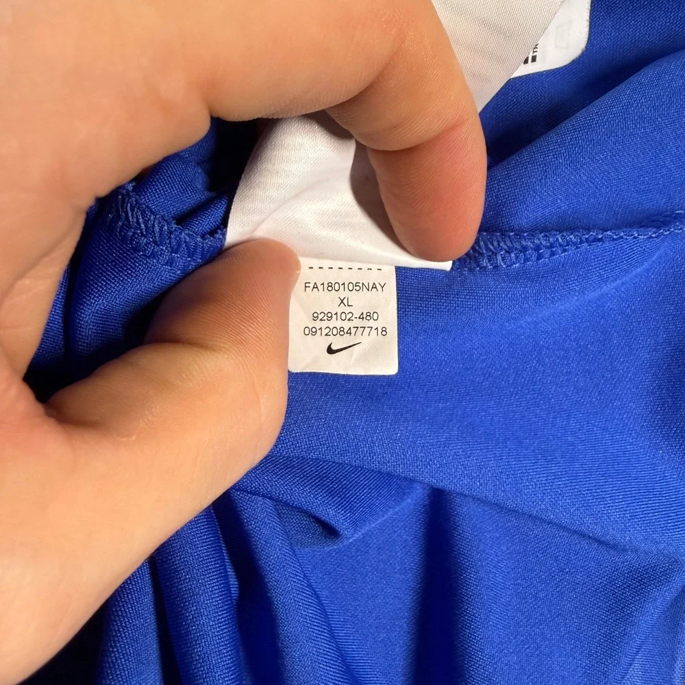Nike Dri Fit Golf Polo Shirt Blue Stripe Embroidered Chubbs St Andrews Womens XL